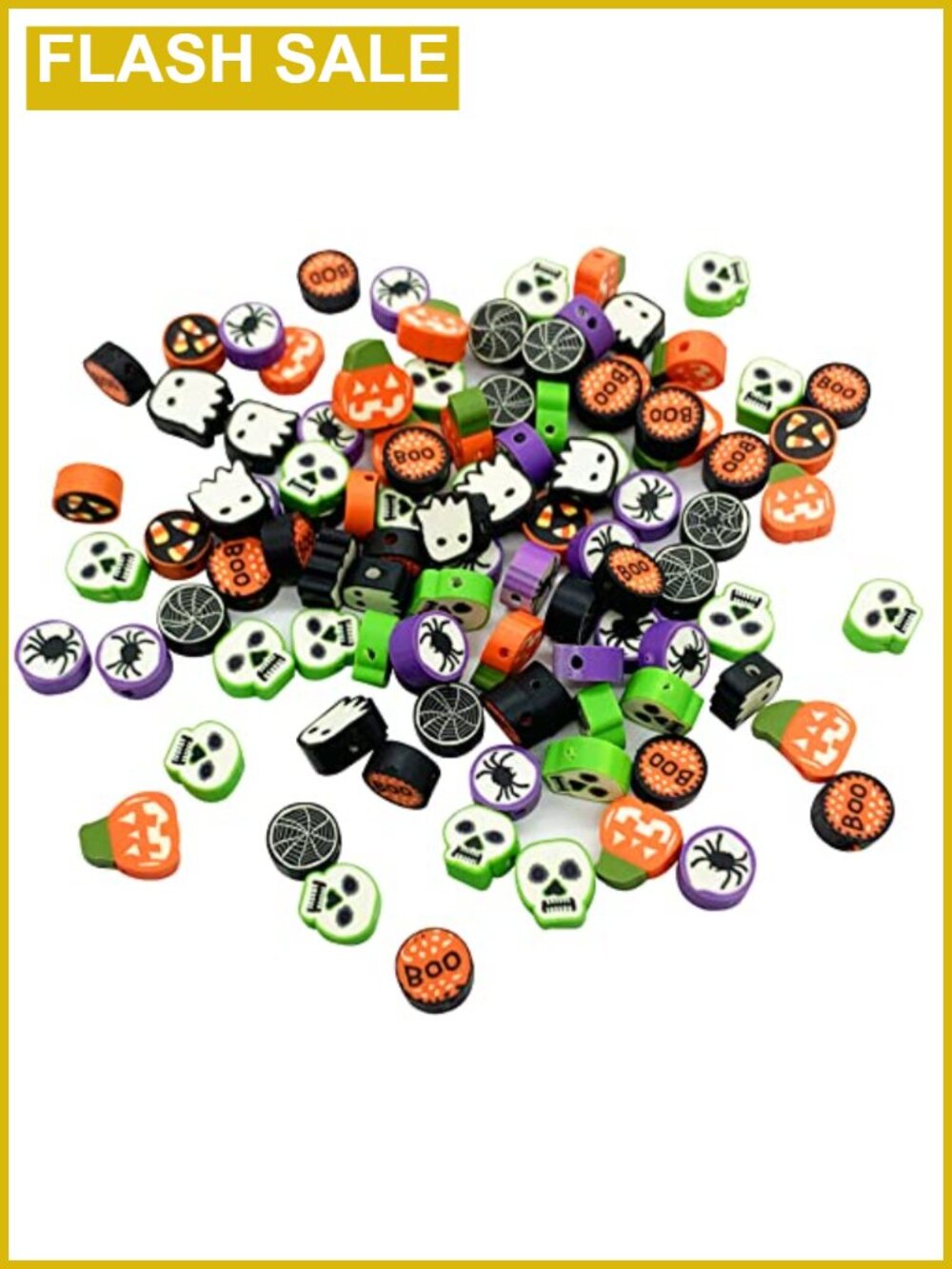 100 Pcs Halloween Polymer Clay Beads Heishi Spacer Beads DIY Jewelry Making